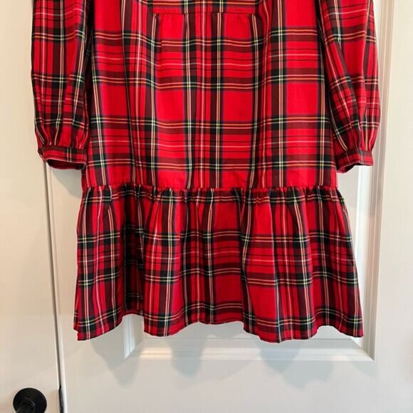 NWT Tuckernuck Women's Royal Stewart Tartan Palmerston Dress Red Plaid L - Picture 5 of 11